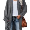 Boho Cardigan Long Sleeve Sweater Knit Sweater Cardigan Jacket Long Sweater Loose Version Pocket Sweater Jacket