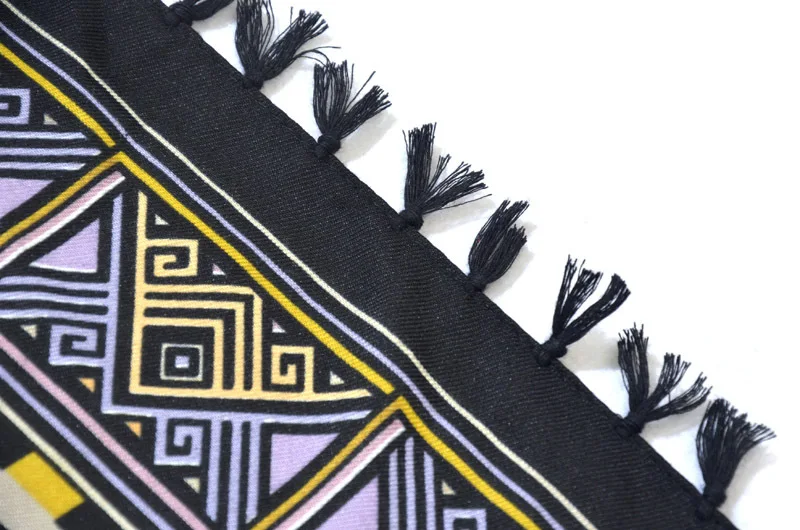 Big Square Handkerchief Boho Cotton Tassel Large Beach Russian Women's Scarf Winter Bohemian Floral Neck Wrap 115cm Foulard