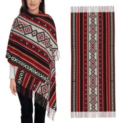 Bold Ukraine Style Vyshyvanka Embroidery Bohemian Scarf