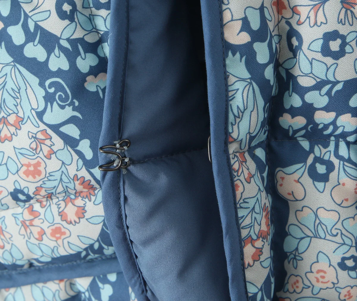 Gypsylady Boho Floral Chic Padded Jacket Coats Loose O-neck Pocket Autumn Spring Long Sleeve Blue Women Ladies Streetwear New