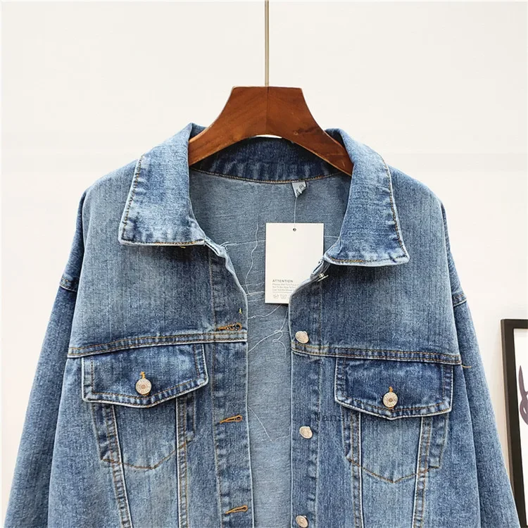 Spring New Women Denim jacket Boho Heavy work embroidery Beaded Sequins Vintage Long sleeve Casual Jean jacket Female Outerwear