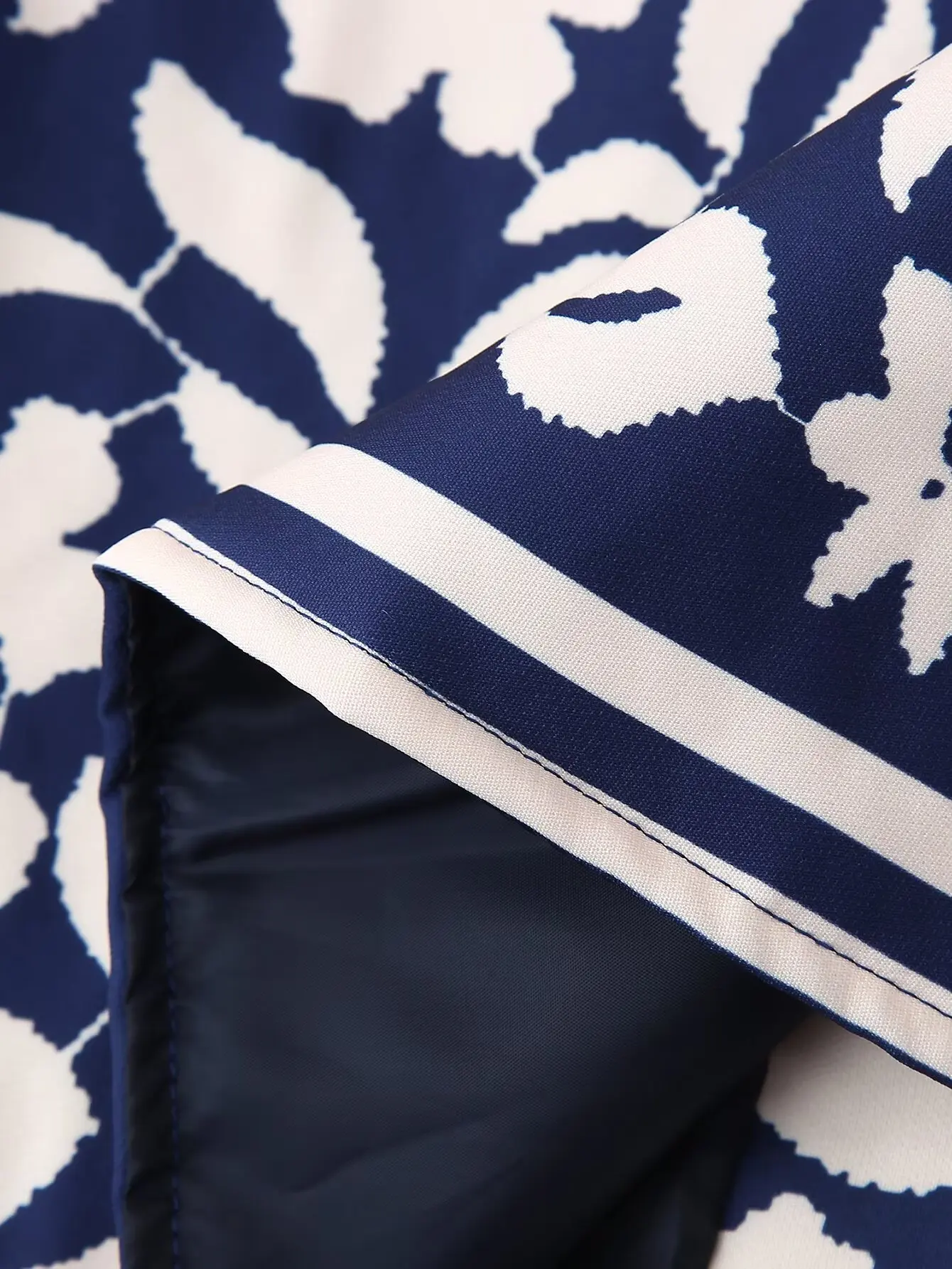 2024 Autumn Ethnic Blue White Floral Print Round Collar Coat BOHO Women Front Open Stitching Full Sleeve Loose Jacket Outerwear