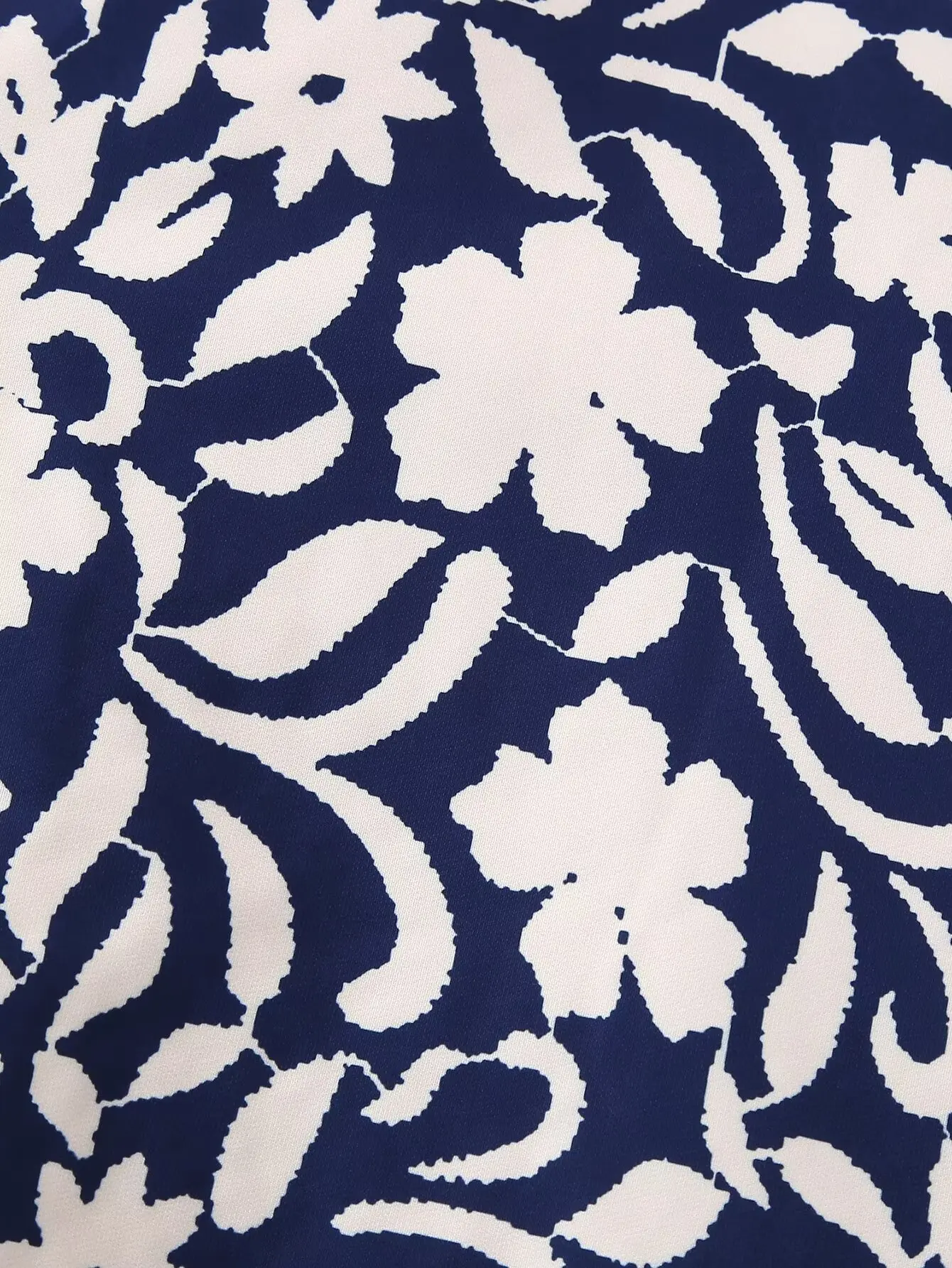 2024 Autumn Ethnic Blue White Floral Print Round Collar Coat BOHO Women Front Open Stitching Full Sleeve Loose Jacket Outerwear