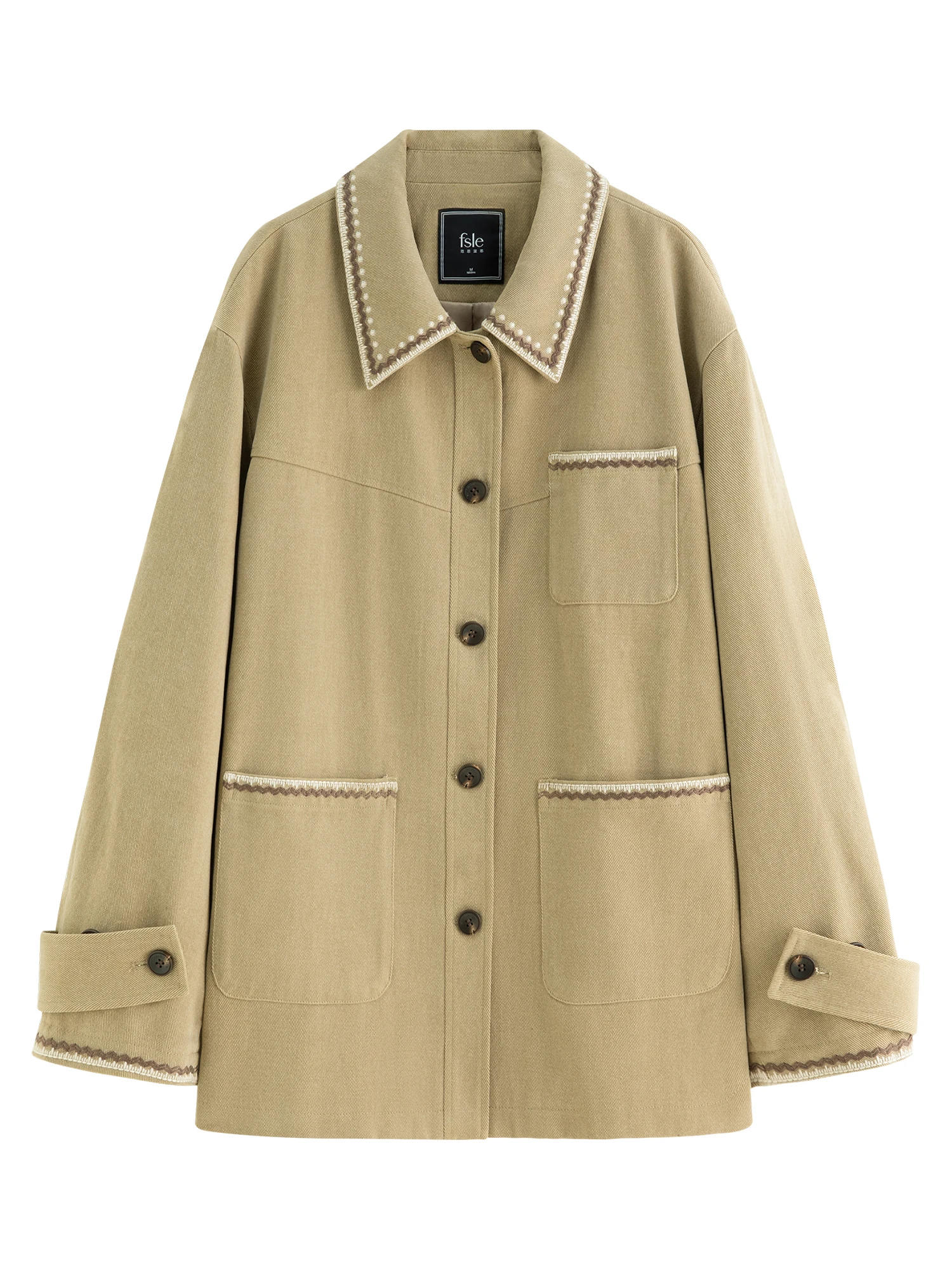 FSLE【Premium Series】New Women Vintage Embroidered Jacket Oversized Loose Fall Chic Outerwear Trendy Boho Chic Streetwear Fashion