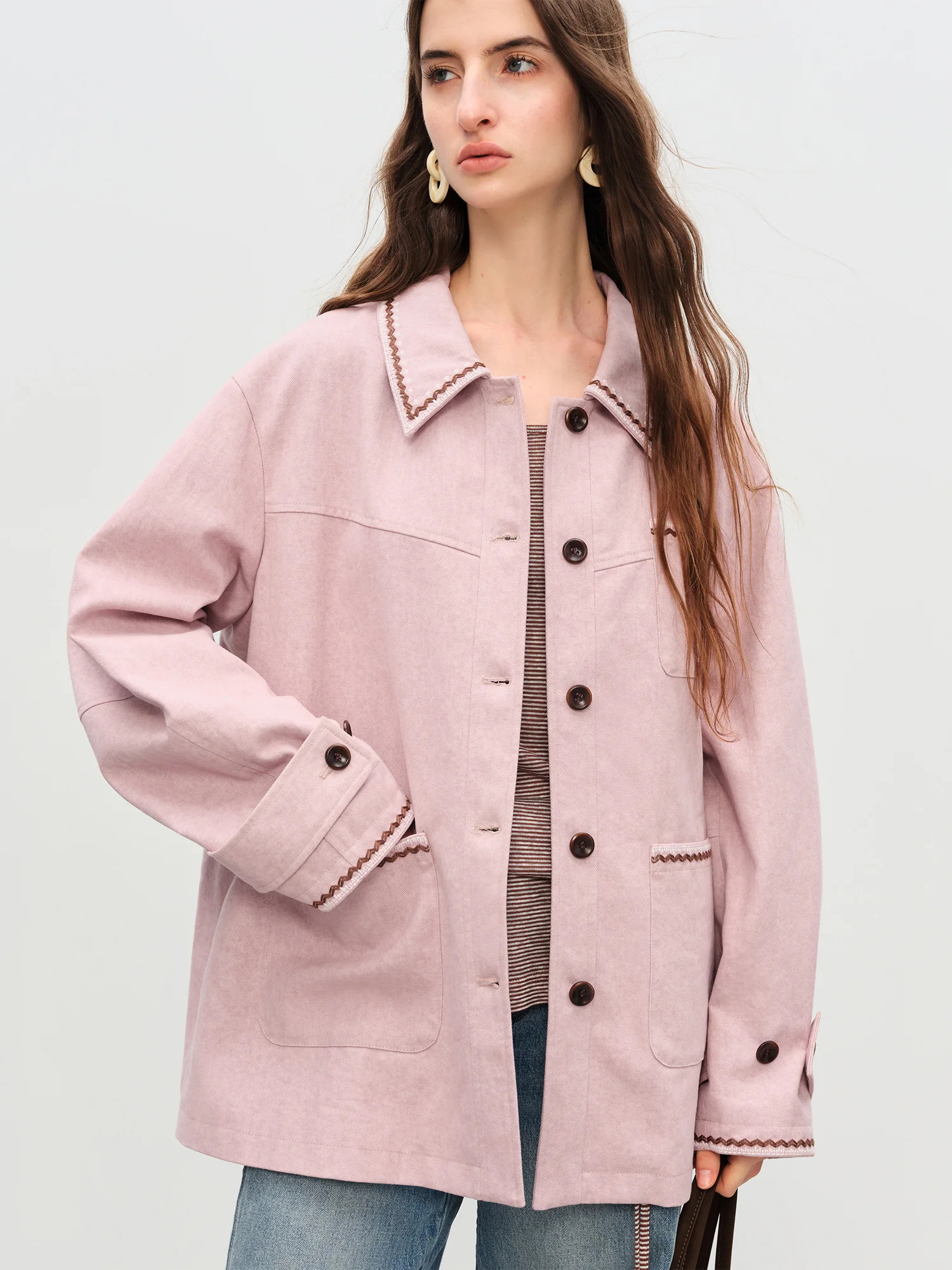 FSLE【Premium Series】New Women Vintage Embroidered Jacket Oversized Loose Fall Chic Outerwear Trendy Boho Chic Streetwear Fashion