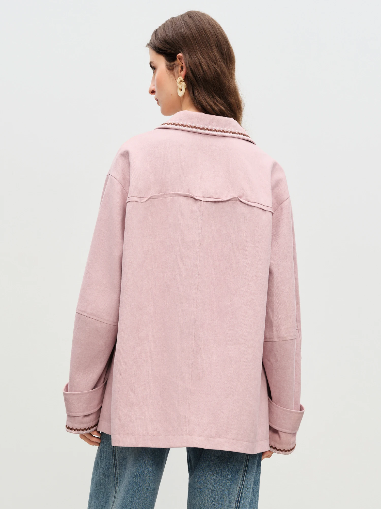 FSLE【Premium Series】New Women Vintage Embroidered Jacket Oversized Loose Fall Chic Outerwear Trendy Boho Chic Streetwear Fashion