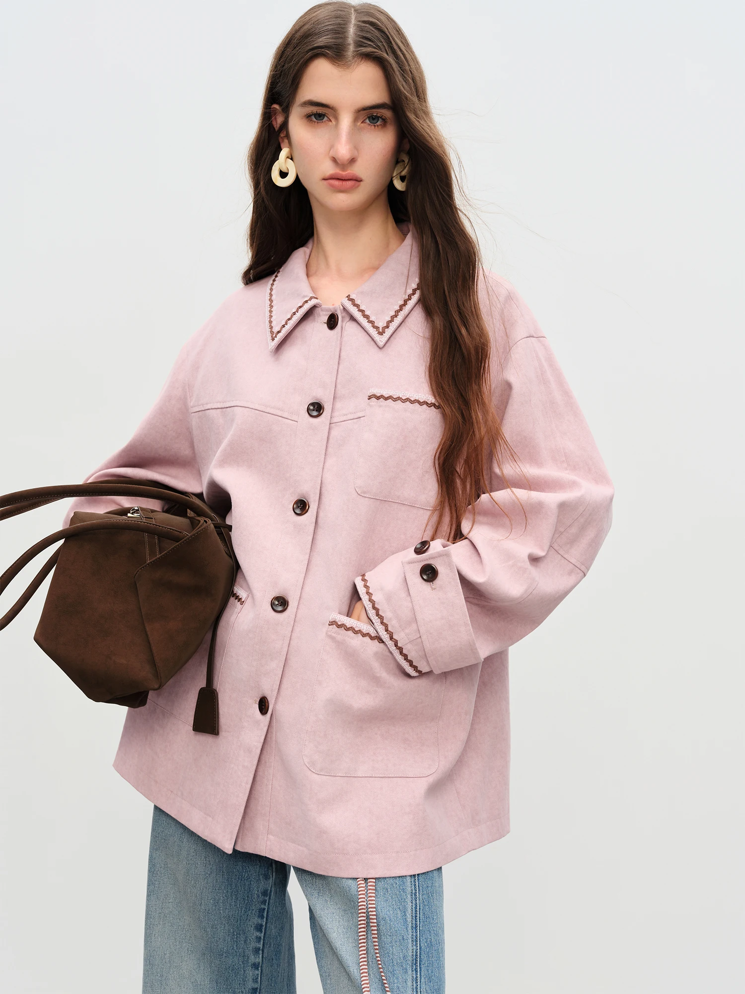 FSLE【Premium Series】New Women Vintage Embroidered Jacket Oversized Loose Fall Chic Outerwear Trendy Boho Chic Streetwear Fashion