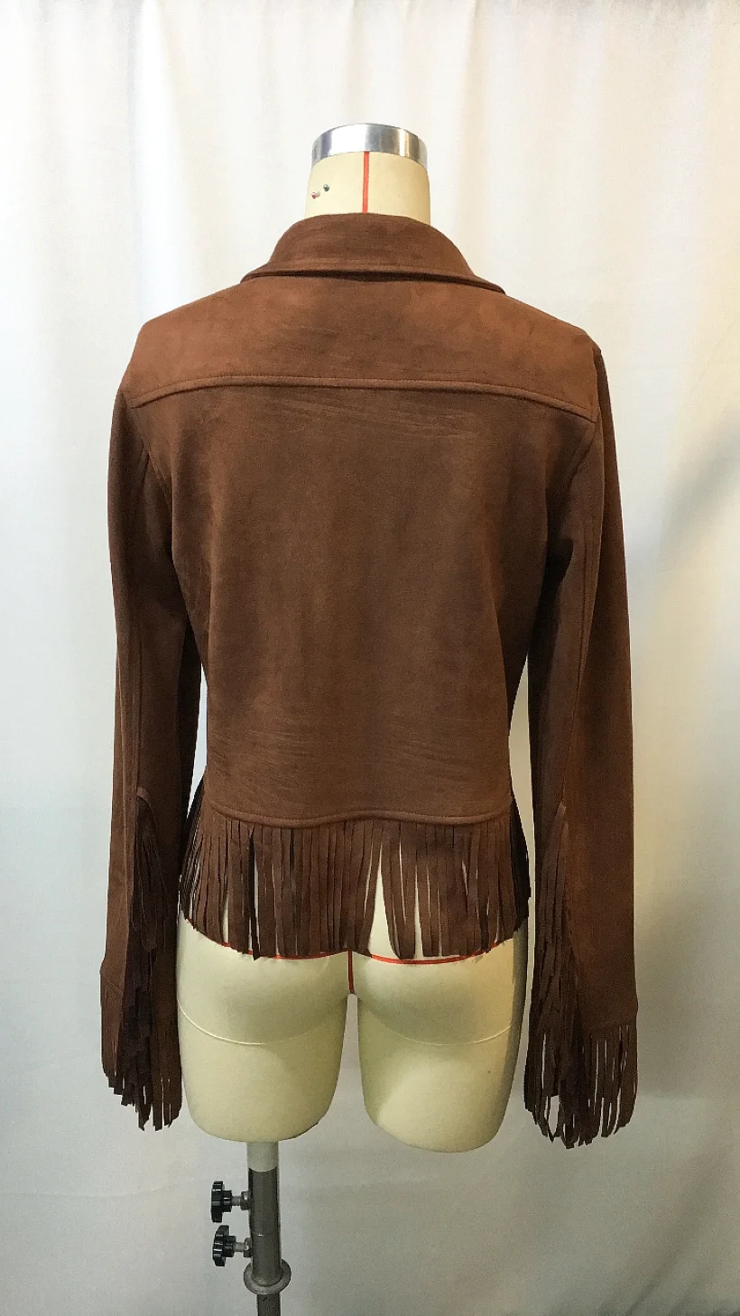 Women's Boho Fringe Leather Jacket
