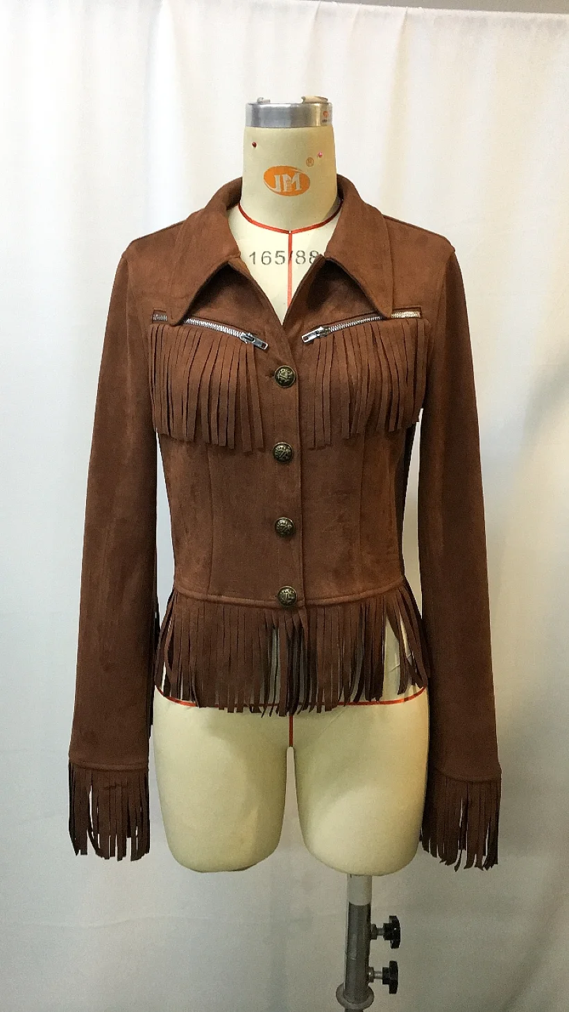 Women's Boho Fringe Leather Jacket