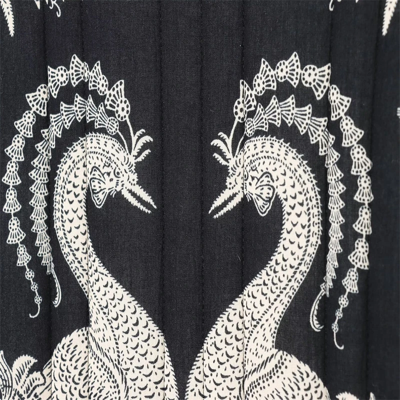 Women's Black & White Floral Embroidered Jacket - Open Front, Long Sleeve, Vintage Boho Casual Outerwear