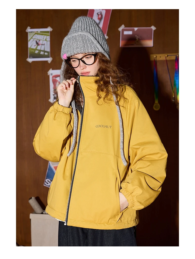 COOLHUT Design 2025 Reversible Vintage American Women's Winter Jacket Embroidered Trendy Double-Sided Coat Boho Chic Outerwear