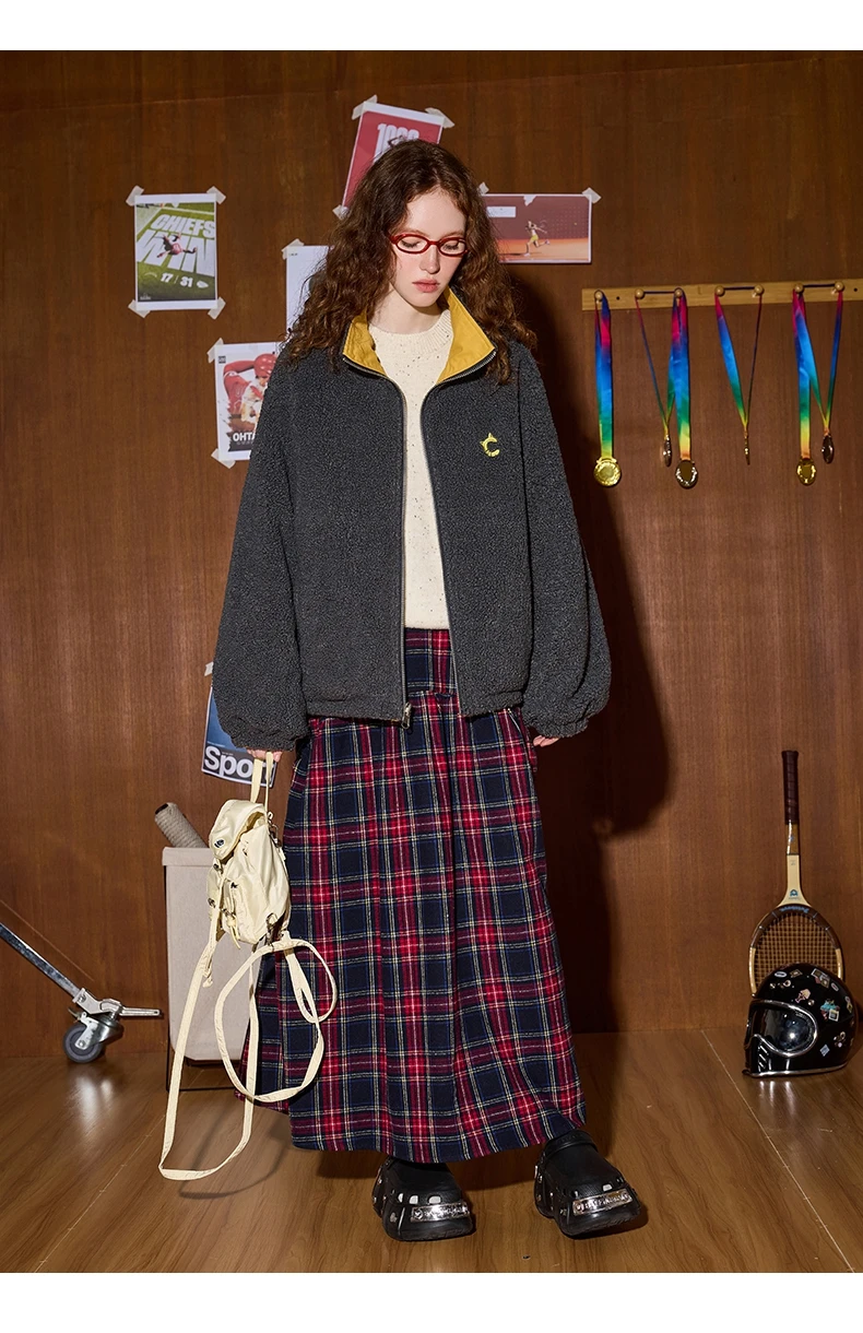 COOLHUT Design 2025 Reversible Vintage American Women's Winter Jacket Embroidered Trendy Double-Sided Coat Boho Chic Outerwear