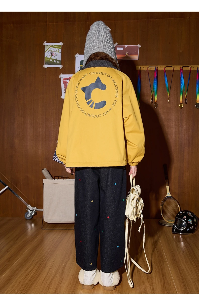 COOLHUT Design 2025 Reversible Vintage American Women's Winter Jacket Embroidered Trendy Double-Sided Coat Boho Chic Outerwear