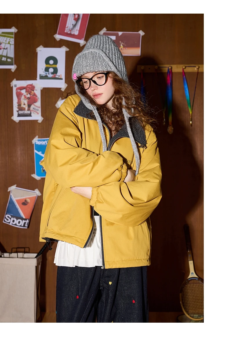 COOLHUT Design 2025 Reversible Vintage American Women's Winter Jacket Embroidered Trendy Double-Sided Coat Boho Chic Outerwear