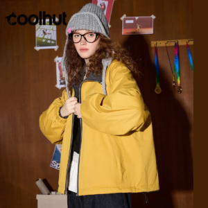 COOLHUT Design 2025 Reversible Vintage American Women's Winter Jacket Embroidered Trendy Double-Sided Coat Boho Chic Outerwear