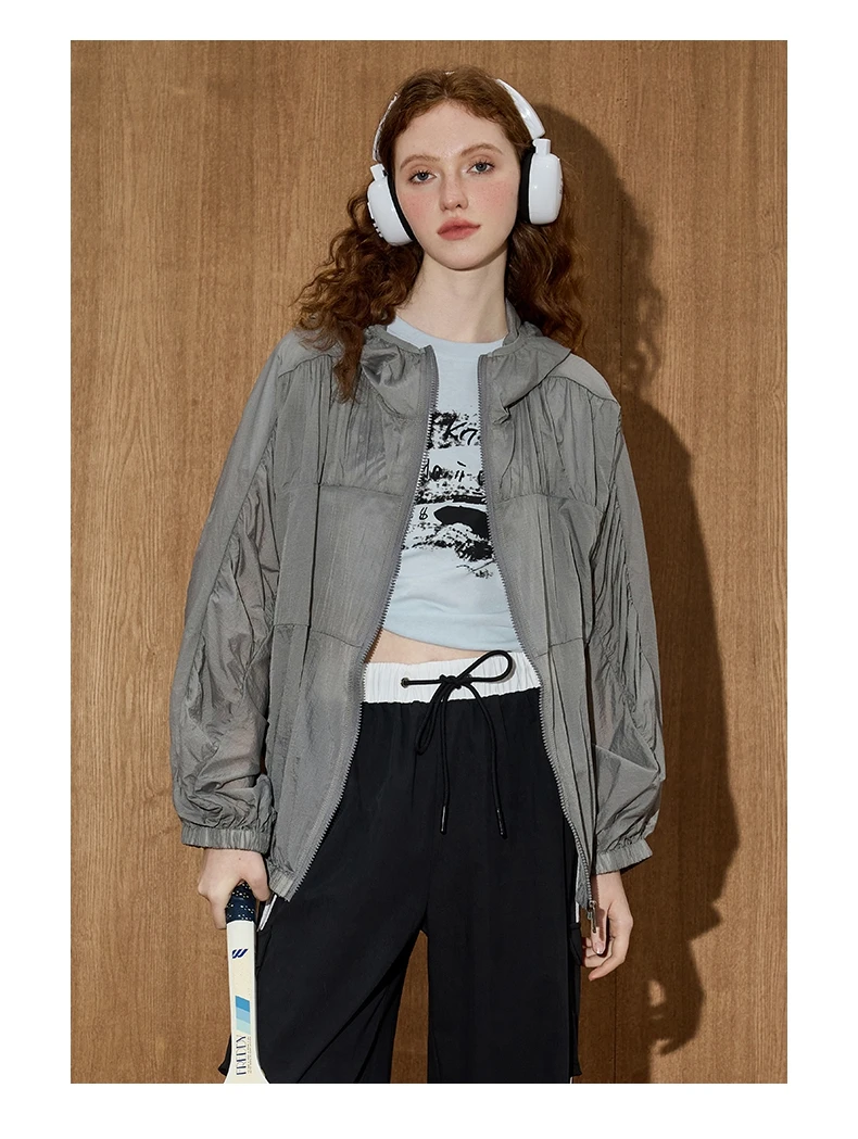 COOLHUT Lightweight Sun Hoodie Long Sleeve Summer Womens Jacket Loose Cooling Ice Silk Outerwear Casual Trendy Boho Chic Style