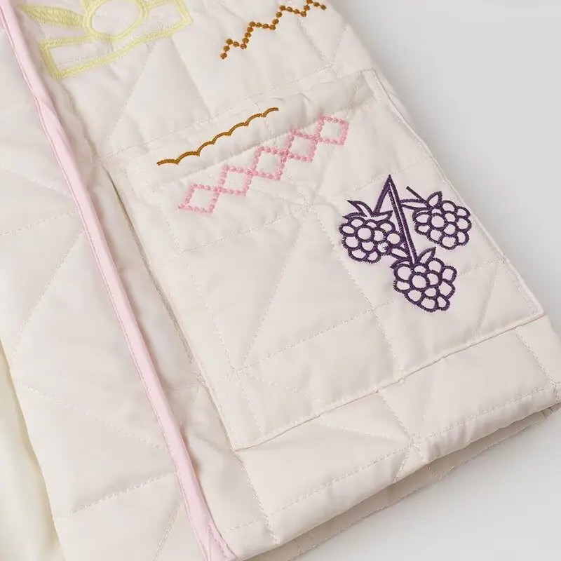 Gypsylady Boho Floral Chic Padded Jacket Cardigan Floral Embroidery Pocket Autumn Spring Long Sleeve Women Lady Streetwear Coats