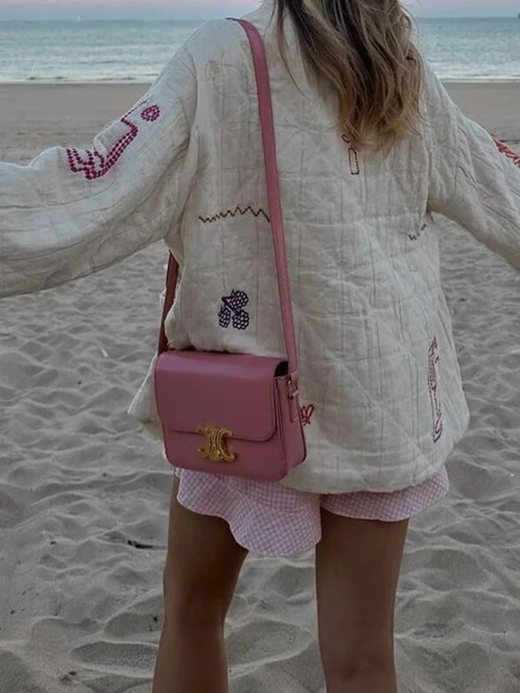 Gypsylady Boho Floral Chic Padded Jacket Cardigan Floral Embroidery Pocket Autumn Spring Long Sleeve Women Lady Streetwear Coats