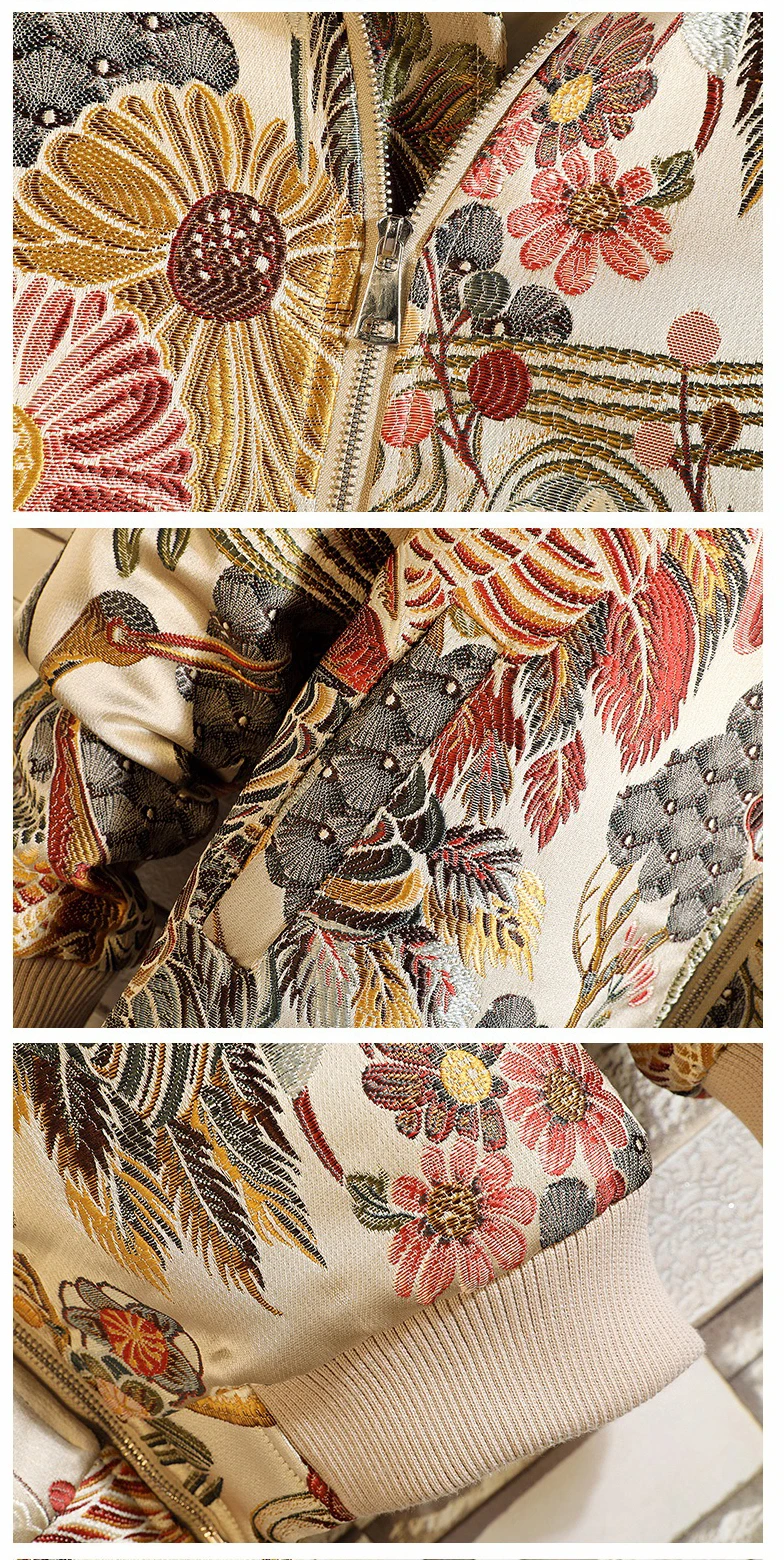 Embroidered Jacket 2025 New Fashion Stand Collar Jacket Boutique plus Size Men's Hip Hop casual Men's Jacket 5X Bohemian style