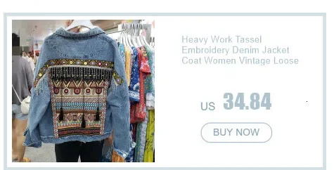 Vintage Jeans Jacket Coat Women Tassel Embroidery Flowers Denim Coat Loose Long Sleeve Short Bohemia Denim Jacket Female Outwear
