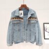 Vintage Jeans Jacket Coat Women Tassel Embroidery Flowers Denim Coat Loose Long Sleeve Short Bohemia Denim Jacket Female Outwear