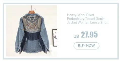 Boho Letter Embroidery Patch Splice Holes Big Pocket Denim Jacket Women Vintage Blue Streetwear Hip Hop Style Female Jeans Coat