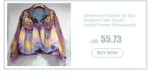 Boho Letter Embroidery Patch Splice Holes Big Pocket Denim Jacket Women Vintage Blue Streetwear Hip Hop Style Female Jeans Coat