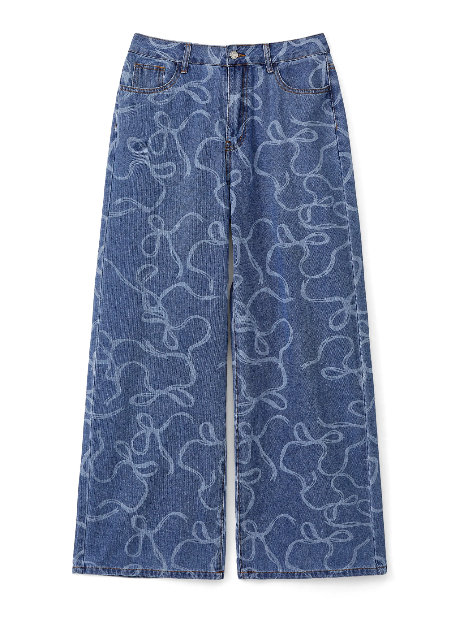 Women s Vintage Floral Print High Waist Wide Leg Palazzo Pants Casual Loose Fit Boho Flare Trousers Jeans