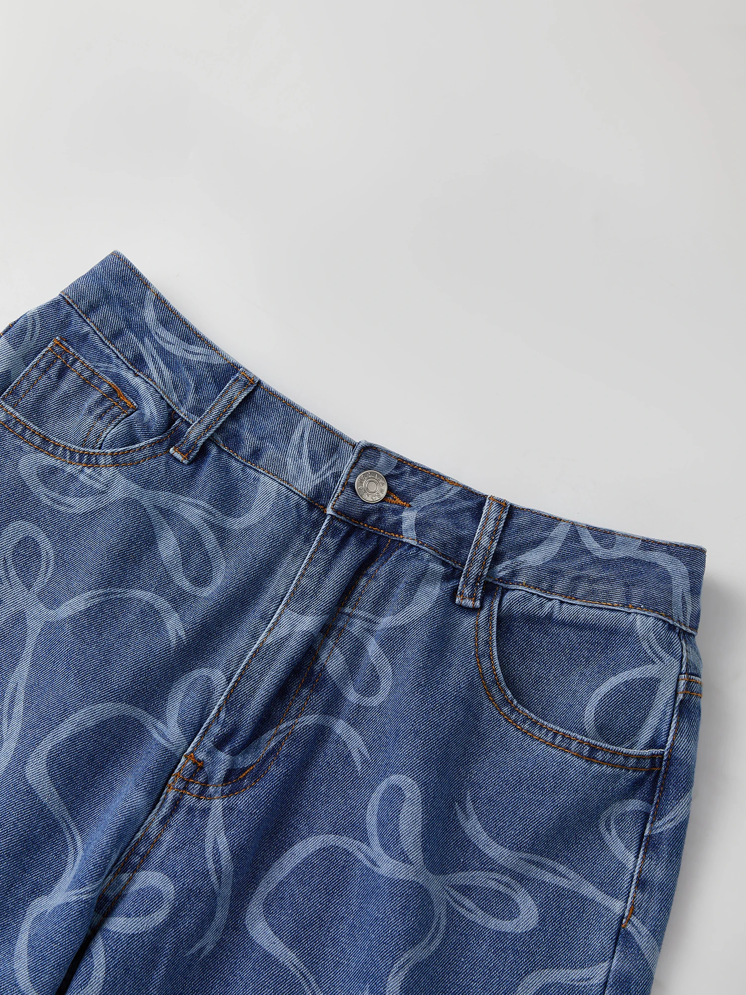 Women s Vintage Floral Print High Waist Wide Leg Palazzo Pants Casual Loose Fit Boho Flare Trousers Jeans