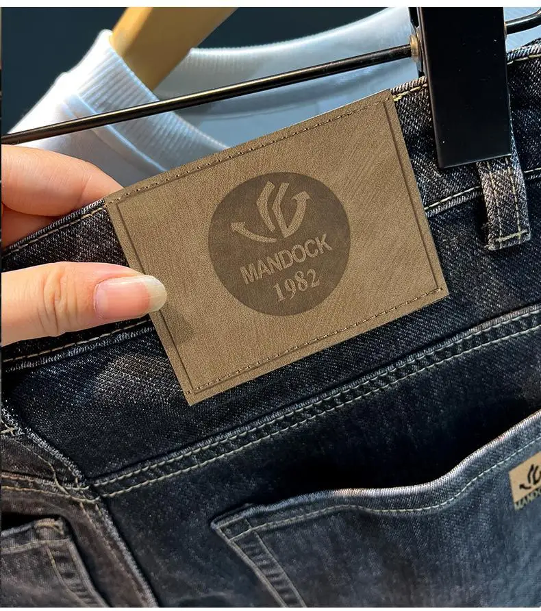 Retro ethnic style printed design jeans for men, 2026 autumn new men's clothing, slim fit trend casual pants