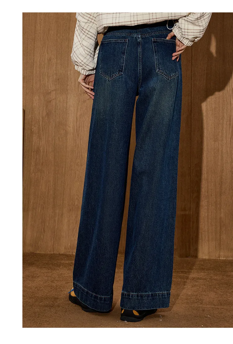 Coolhut Retro Flare Women's Jeans 2025 Autumn High Waist Wide Leg Trousers Slimming Bootcut Denim Pants Vintage Bohemian Style
