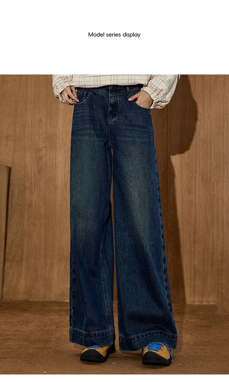 Coolhut Retro Flare Women's Jeans 2025 Autumn High Waist Wide Leg Trousers Slimming Bootcut Denim Pants Vintage Bohemian Style