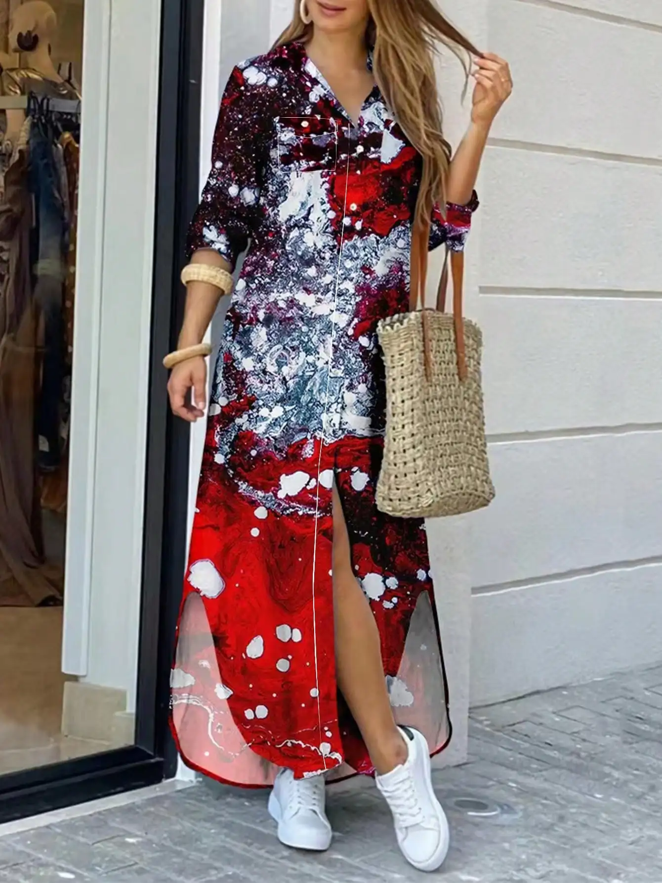 Casual Women's Shirt Flower Print Dress Fashion Vintage Loose Half Sleeve Gowns 2025 Spring Summer Holiday Beach Long Boho Dress