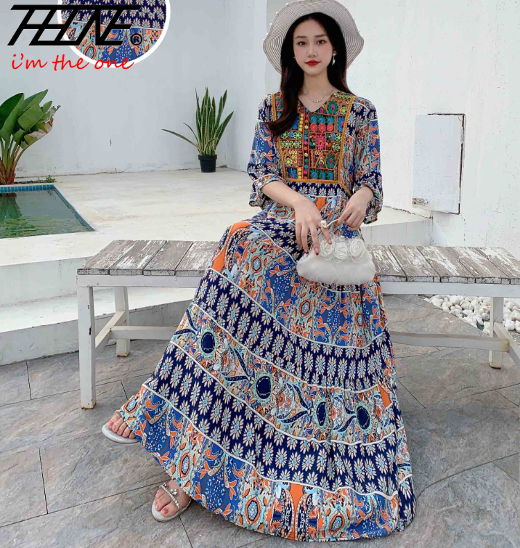 Indian Dress for Women Summer Embroidery Chic Elegant Party Dresses Clothes Vintage Long Maxi Prom Bohemian Beach Robe Vestidos