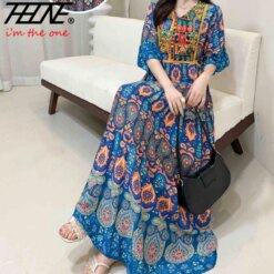 Indian Embroidery Party Boho Maxi Dress