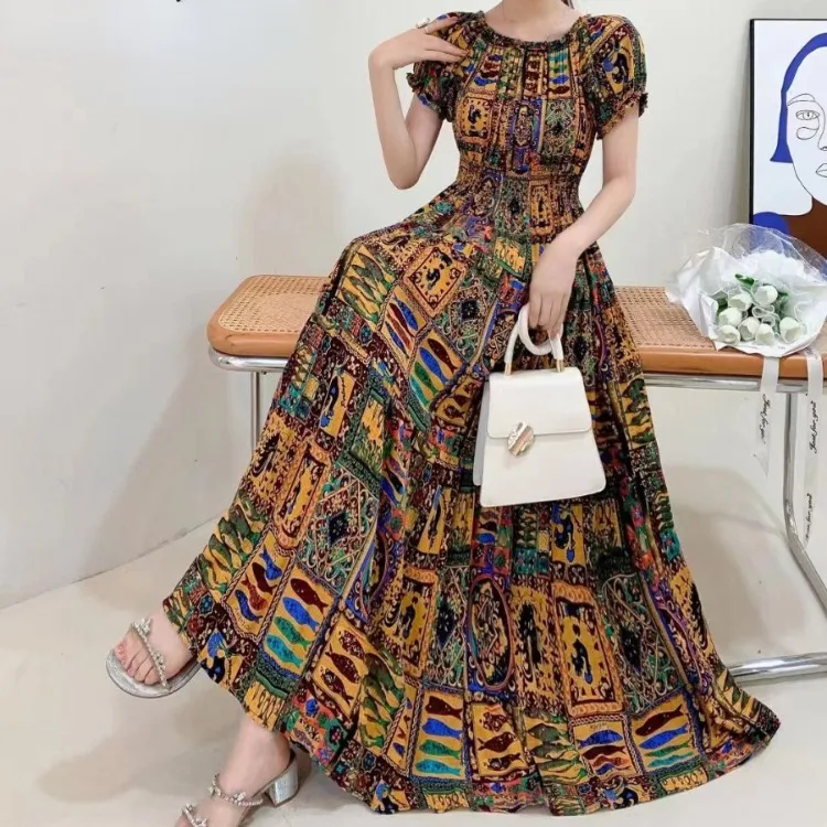 Indian Dress Summer Beach Holiday Women Clothes Long Maxi Vintage Sexy Korean Prom Casual Boho Bohemian Floral Robe Vestidos