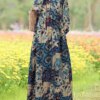 Women Autumn Sundress Vintage Long Sleeve Floral Printed Maxi Dress 2024 ZANZEA Bohemian Loose Party Vestido O Neck Kaftan Robe
