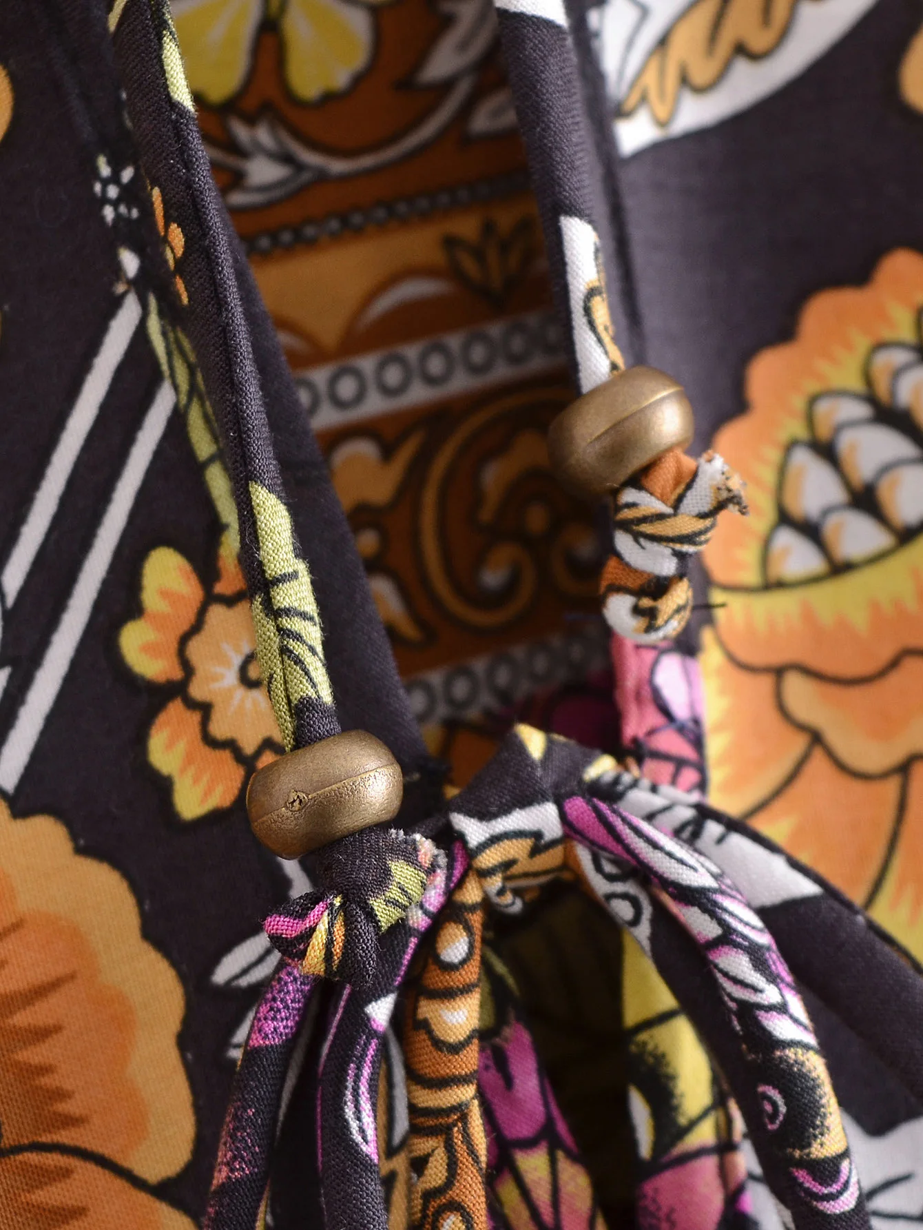 2022 Bohemia Orange Green Bandage Lacing up Collar Floral Print Dress BOHO Woman Hit Color Long Sleeve Maxi Dresses Holiday Robe