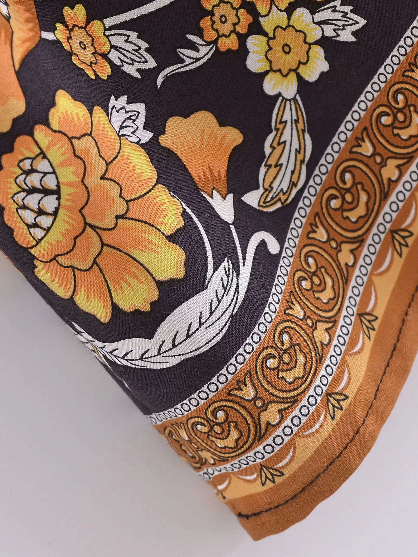 2022 Bohemia Orange Green Bandage Lacing up Collar Floral Print Dress BOHO Woman Hit Color Long Sleeve Maxi Dresses Holiday Robe