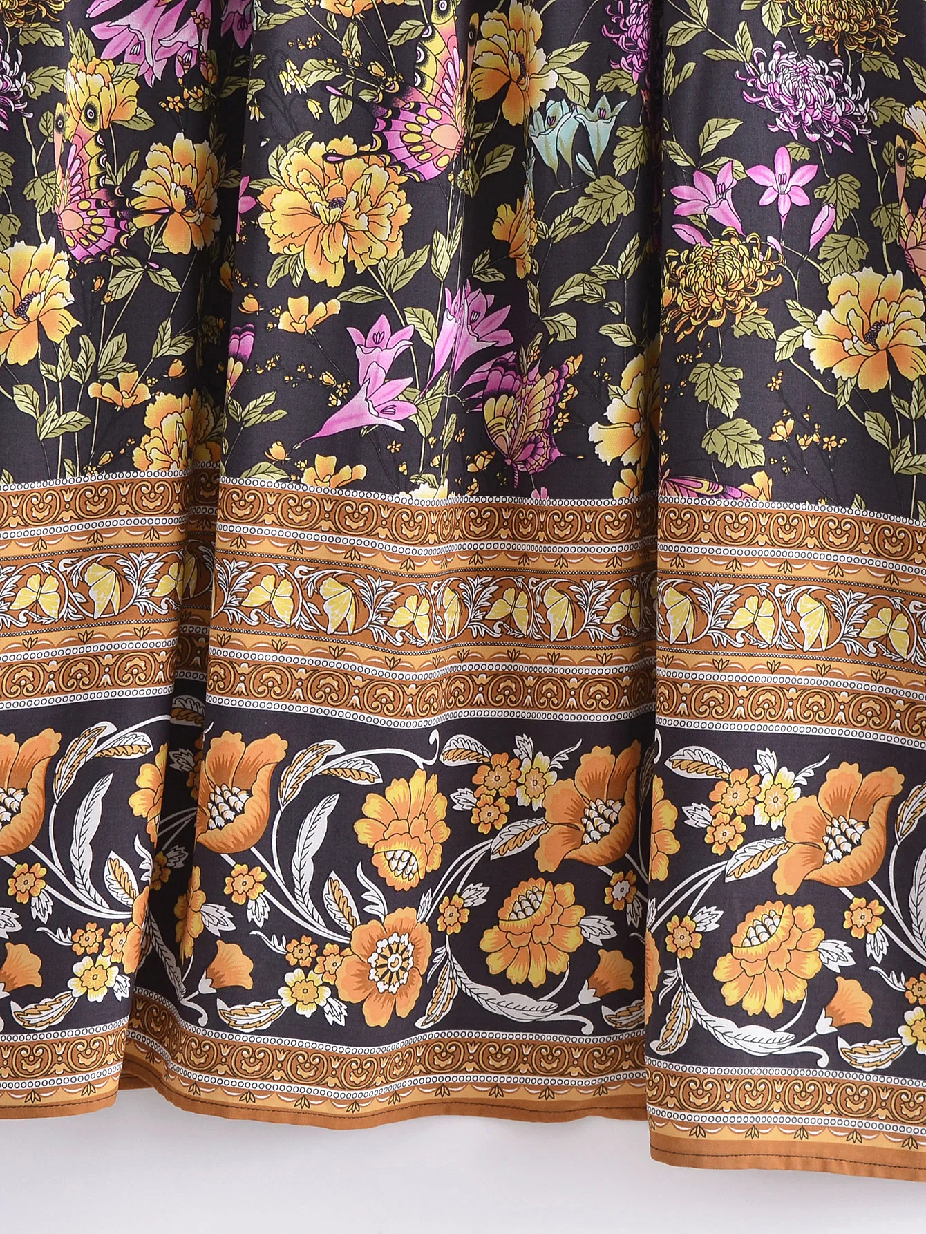 2022 Bohemia Orange Green Bandage Lacing up Collar Floral Print Dress BOHO Woman Hit Color Long Sleeve Maxi Dresses Holiday Robe