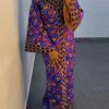Vonda Bohemian Printed Long Sleeve Maxi Dress