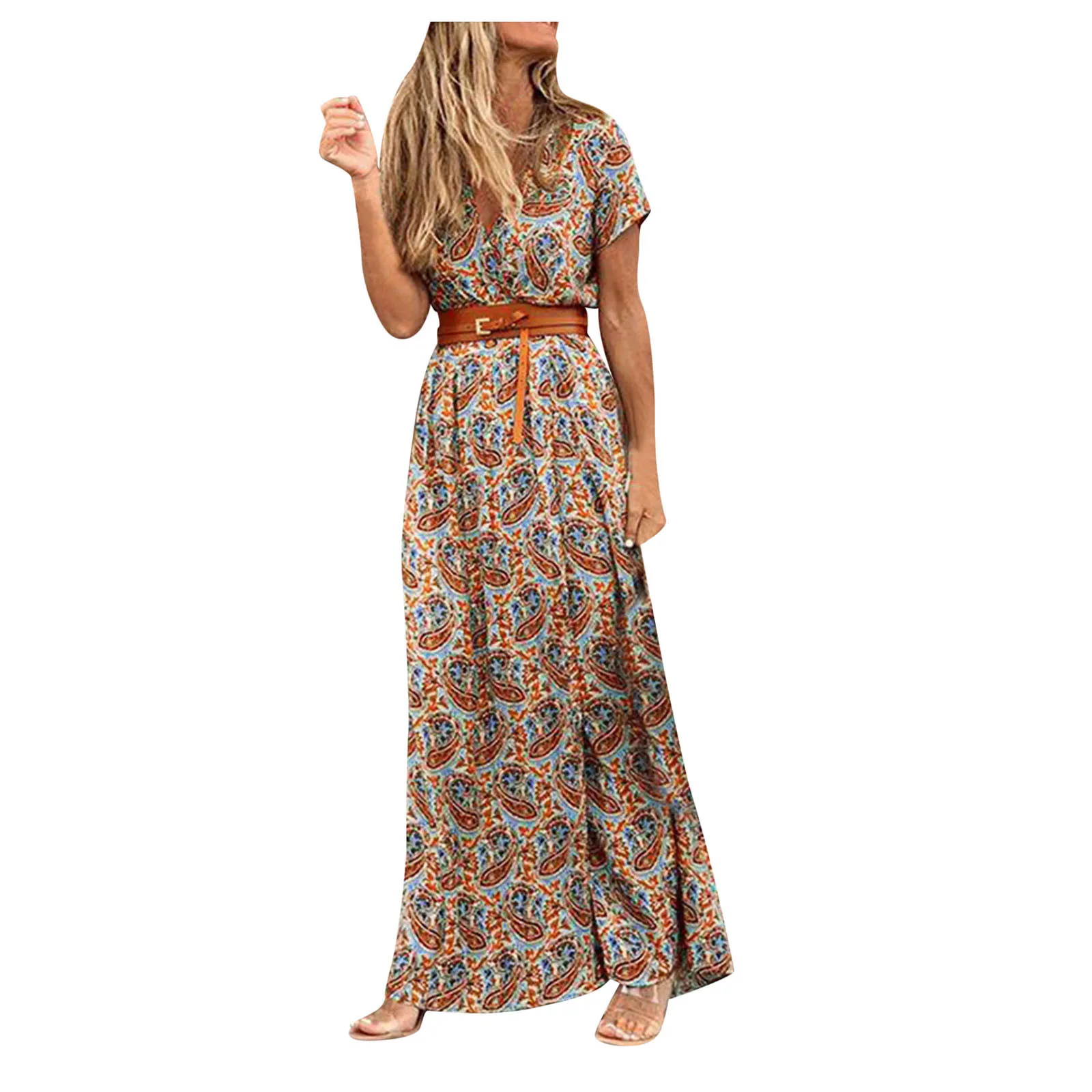 Long Dress for Women 2024 Summer Beach Bohemian Dresses Vestido Casual Robe Female Clothing Y2K Floral Skirt Elegant Maxi Dress