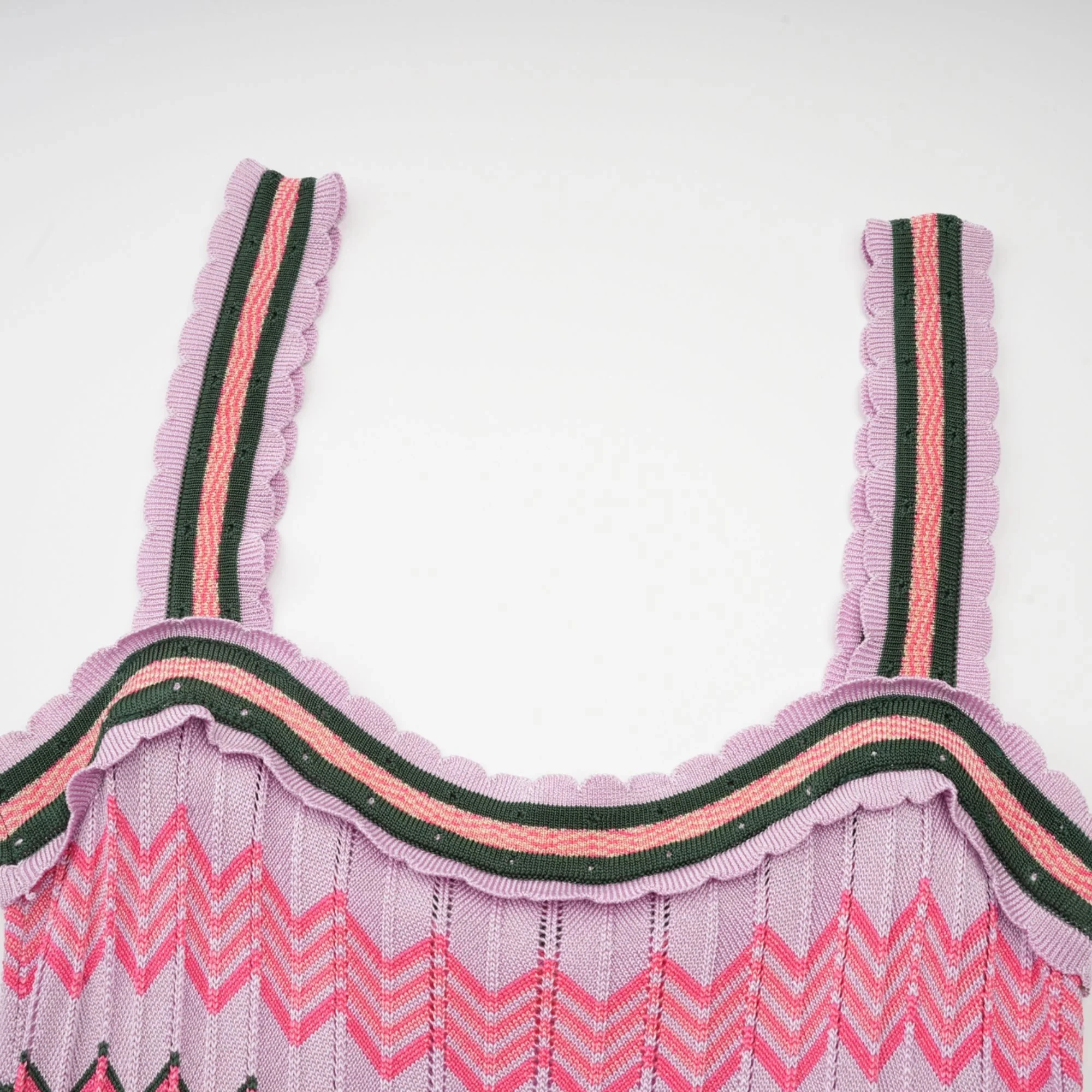 Luxury Brand Design Knitted Zigzag High Elasticity Color Sleeveless Long Maxi Dress Women Arab Africa Popular Boho Lady Skirt