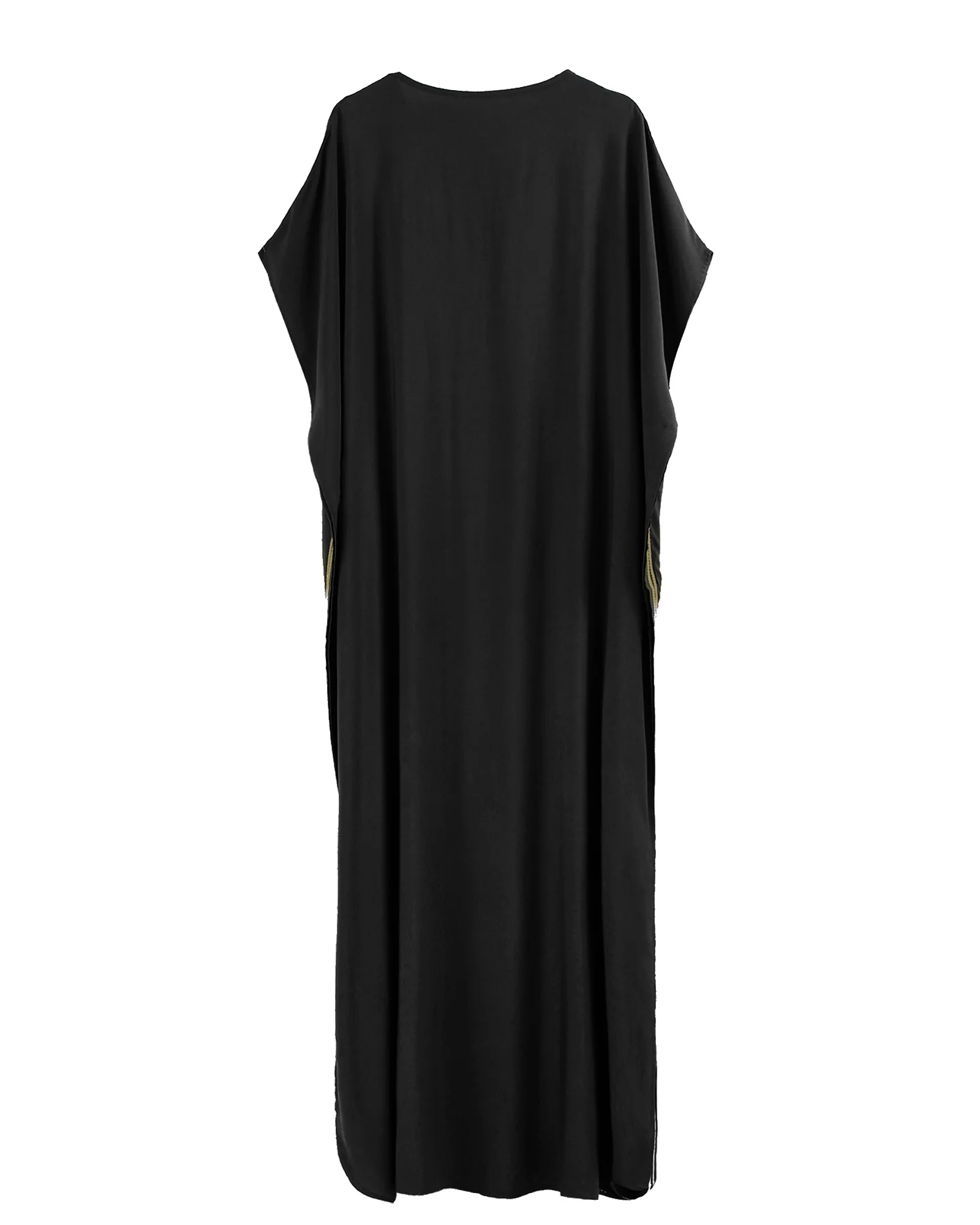 2024 Vintage Embroidery Kaftan Sexy V-neck Batwing Sleeve High Waist Maxi Dress Tunic Women Clothing Summer Beach Dresses Q660