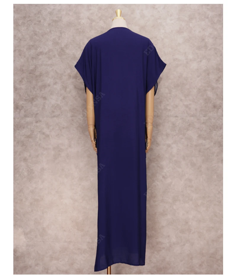 2024 Vintage Embroidery Kaftan Sexy V-neck Batwing Sleeve High Waist Maxi Dress Tunic Women Clothing Summer Beach Dresses Q660