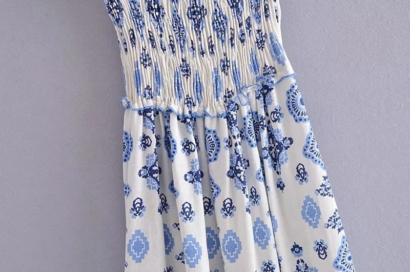 Blue Floral Embroidey Summer Beach Dress Women Casual Holiday Bohemian Dress Boho Sundress Maxi Long Vestidos Fashion Clothes