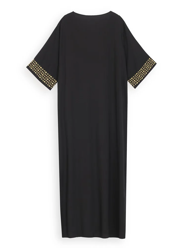 2025 Indie Folk Lace Up V-Neck Batwing Sleeve Summer Beach Dress  Tunic Women Beachwear kaftan Maxi Dress Robe Sarong Q775