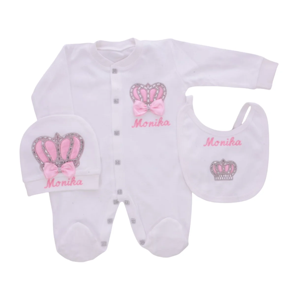 Dollbling Pearly Crown Boho Birthday Girl Outfit with Pink Angel Wings French Lace Bodysuit Cake Smash Shirt Set for Nursery