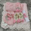 Newborn Baby Girl Coming Home Hospital Outfit Sequines Lace Tulle Romper Onesie with Blanket Princess Boho Clothes Photo Shoot