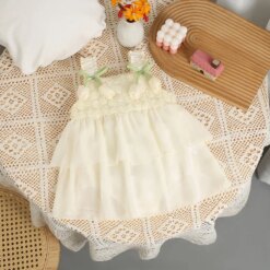 Princess 3D Bow Layered Baby Dress (0–2y)